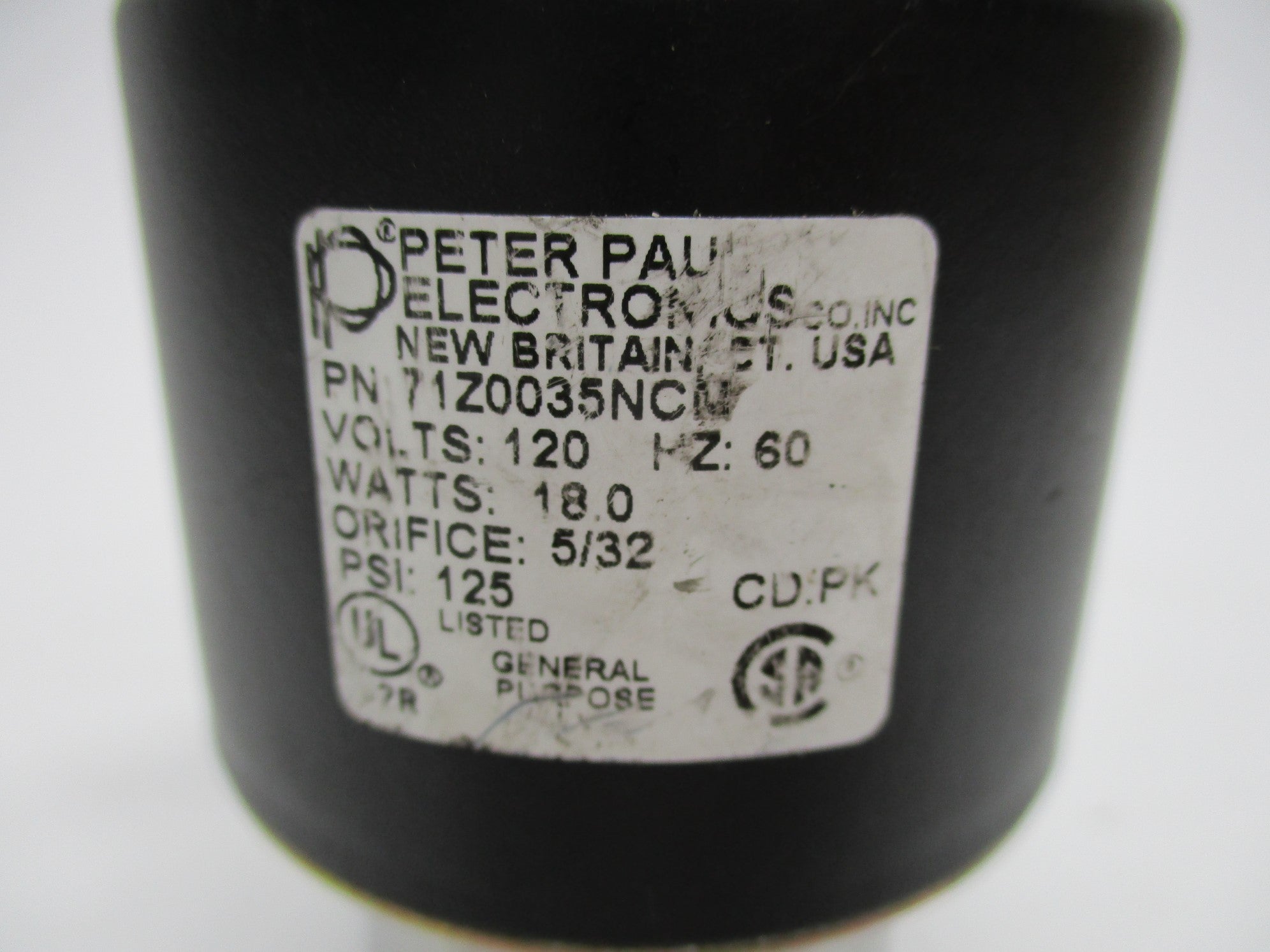 PETER PAUL ELECTRONICS 71Z0035NCM 120V 125PSI UNMP