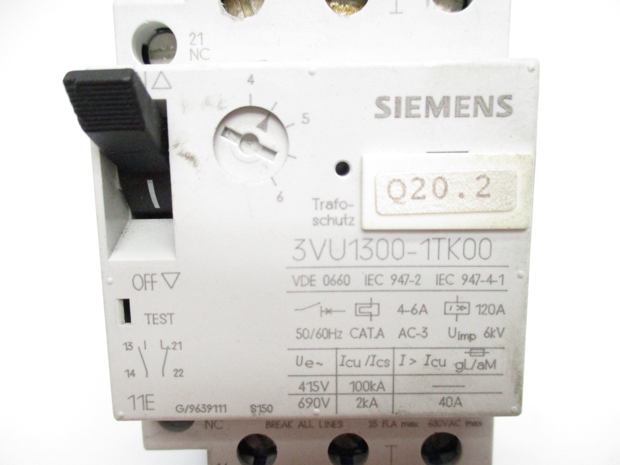 SIEMENS 3VU1300-1TK00 4-6A 600VAC UNMP