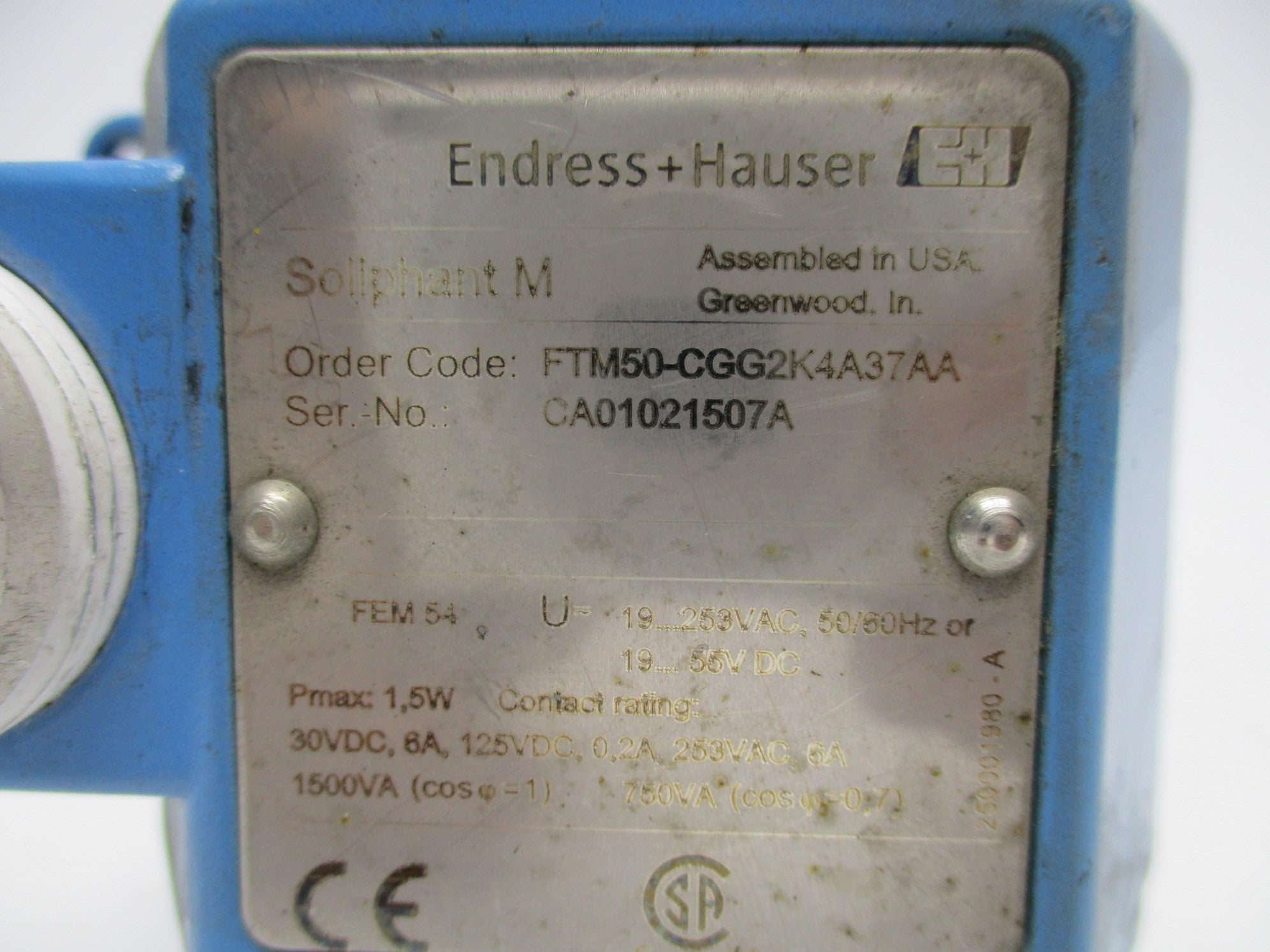 ENDRESS+HAUSER FTM50-CGG2K4A37AA 19-253VAC UNMP