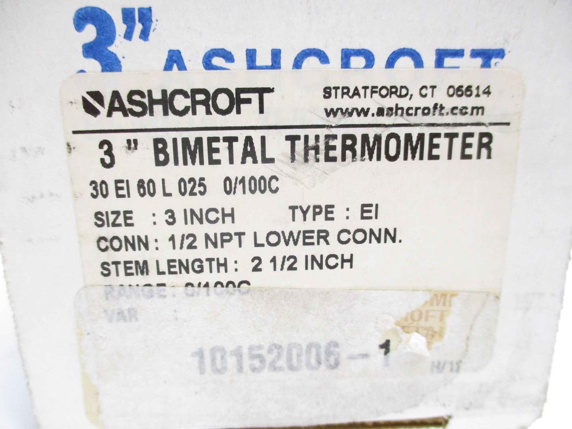 ASHCROFT 30EI60L0250/100C NSMP