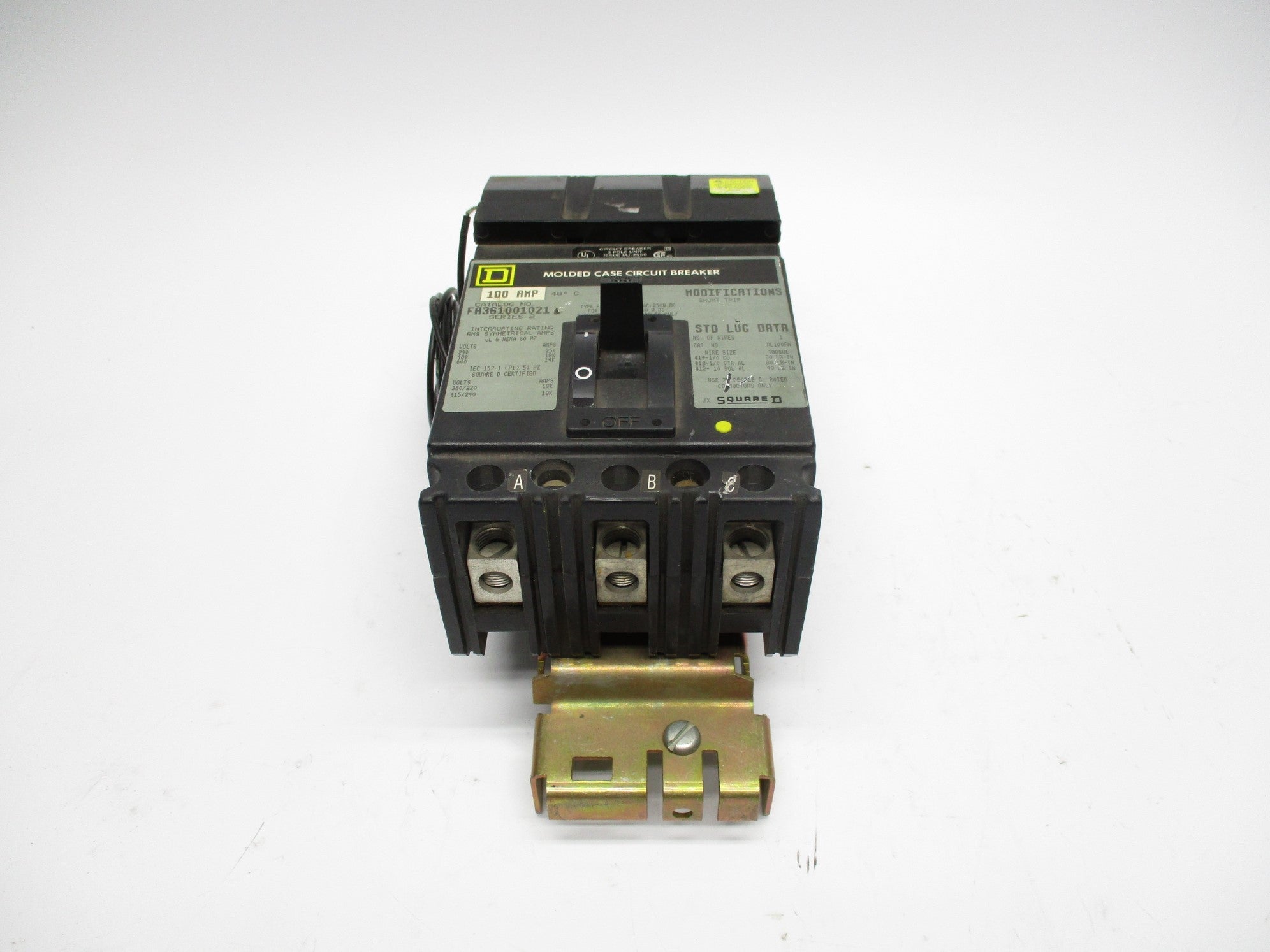 SQUARE D FA361001021 100A 600VAC UNMP