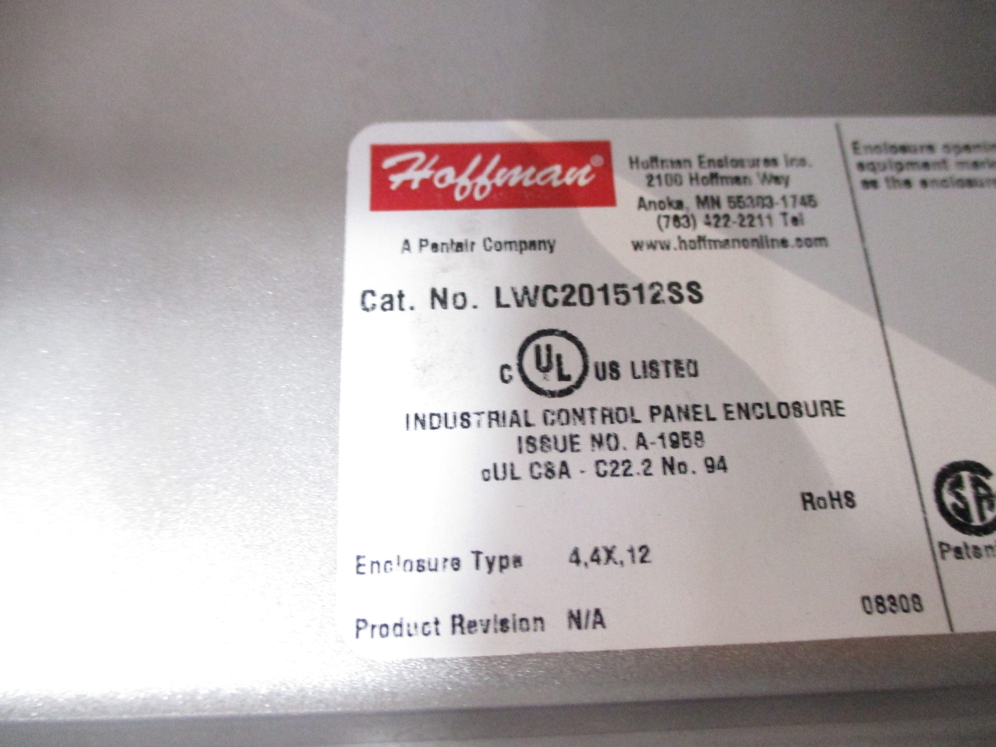 HOFFMAN LWC201512SS (AS PICTURED) NSNP