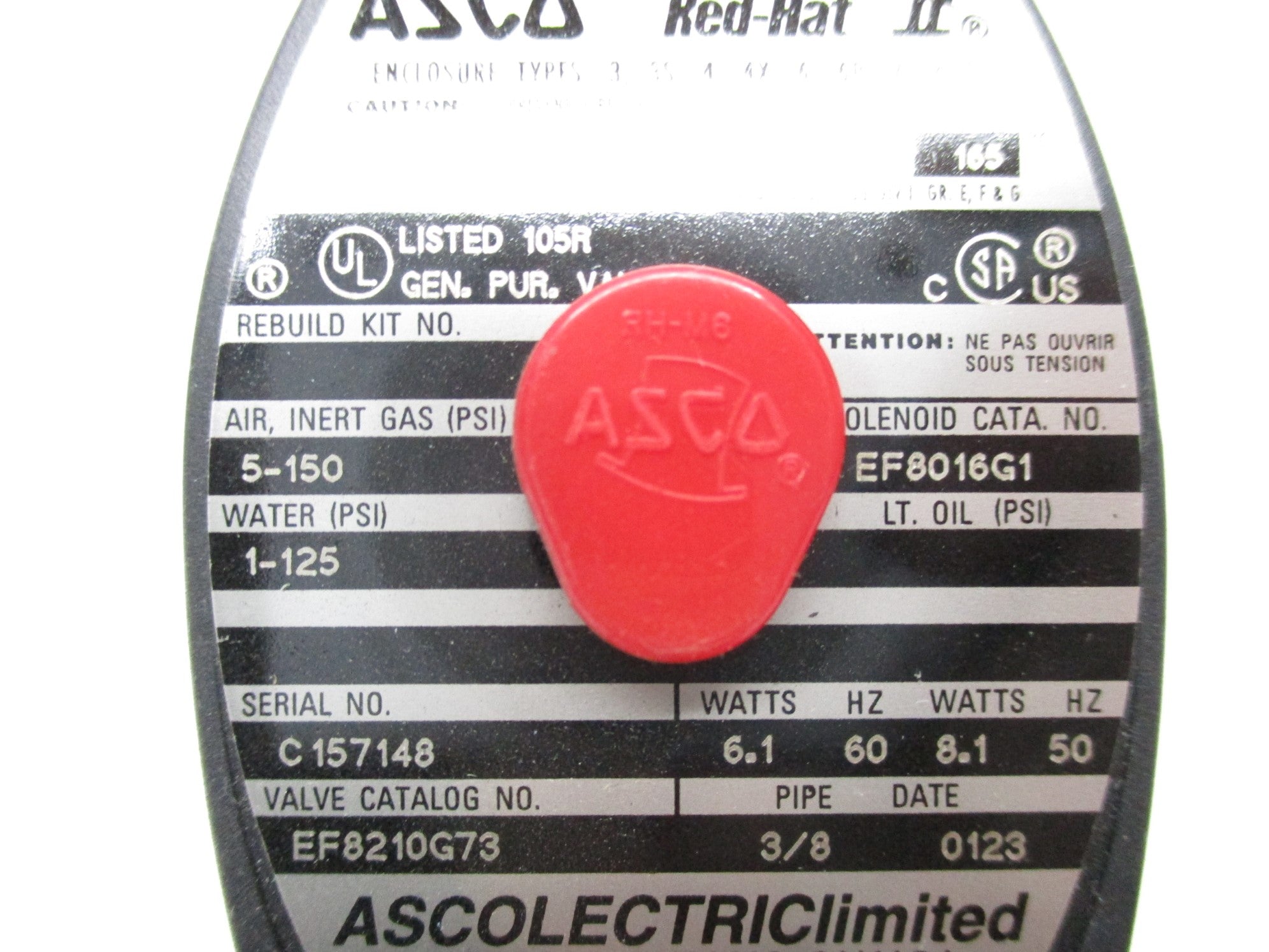 ASCO EF8210G73 110/120V 125PSI NSNP