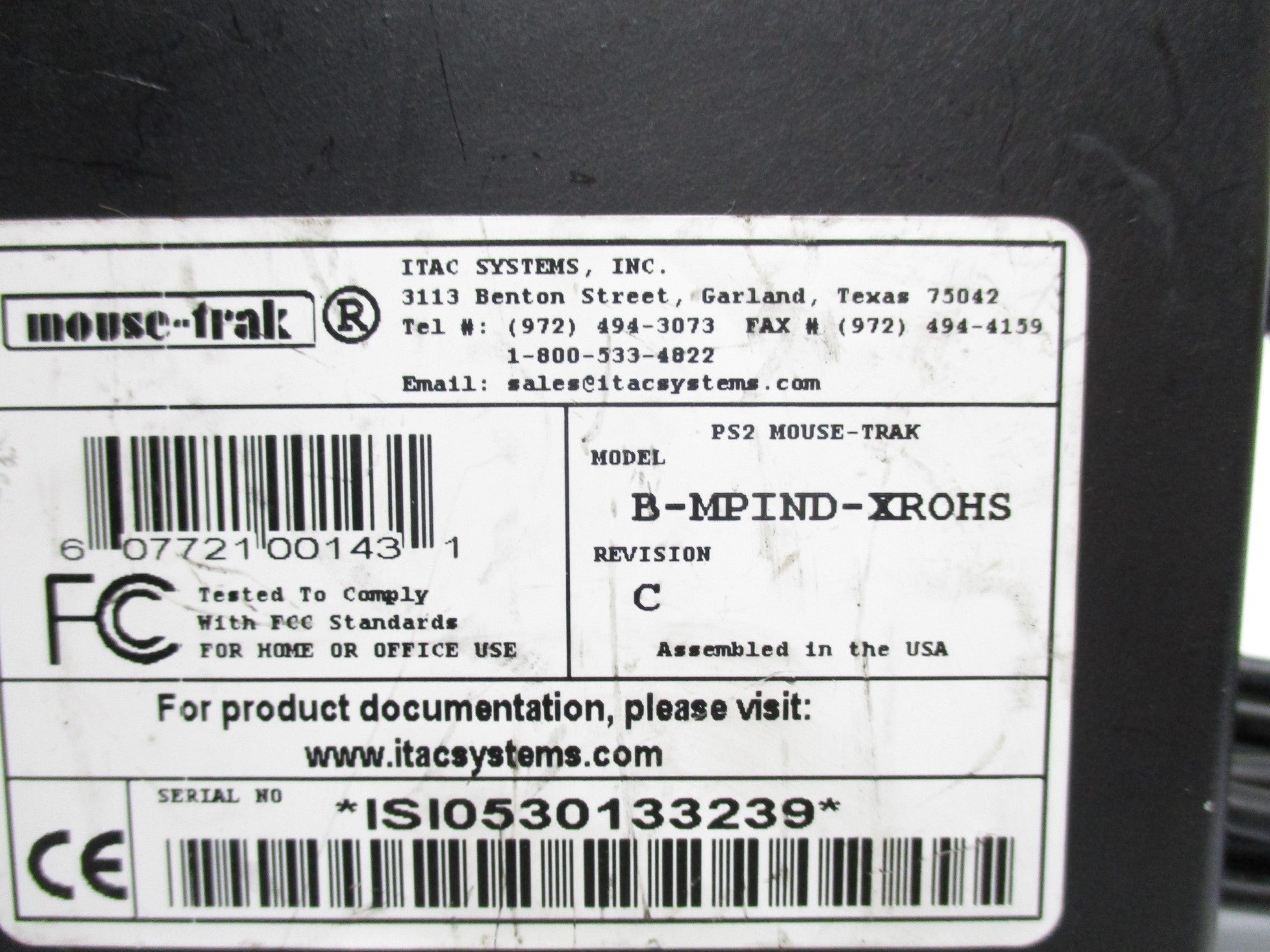 MOUSE-TRAK B-MPIND-XROHS NSNP