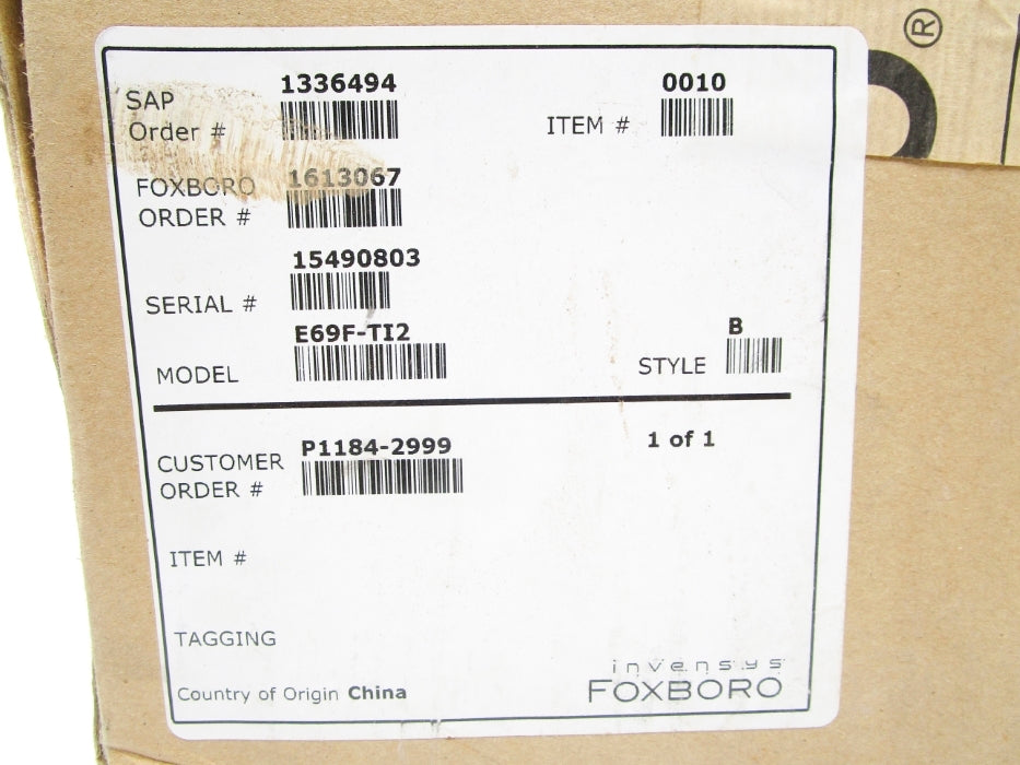 FOXBORO E69F-TI2 NSFS