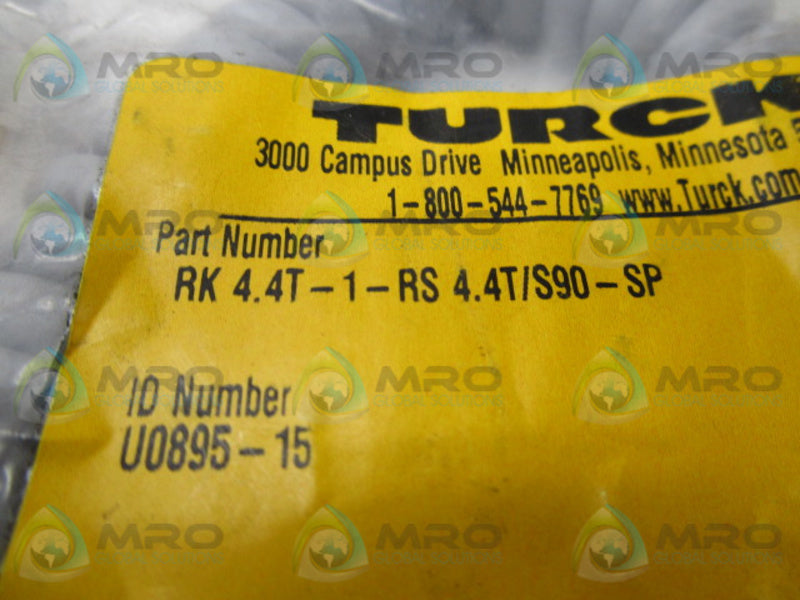 TURCK RK4.4T-1-RS4.4T/S90-SP MOLDED CORDSET * NEW IN FACTORY BAG *