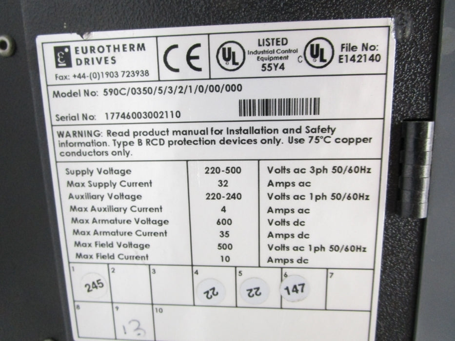 EUROTHERM 590C/0350/5/3/2/1/0/00/000 NSNP