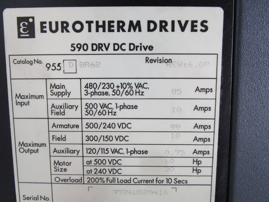 EUROTHERM 955DBR62 UNMP