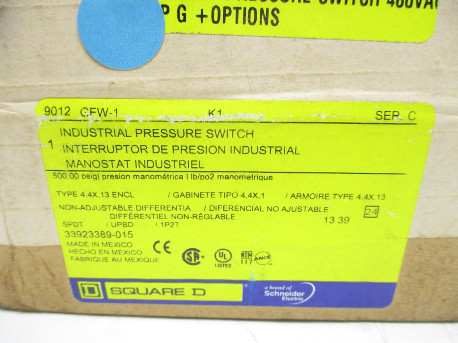 SQUARE D 9012GFW-1 500PSIG SER. C NSMP