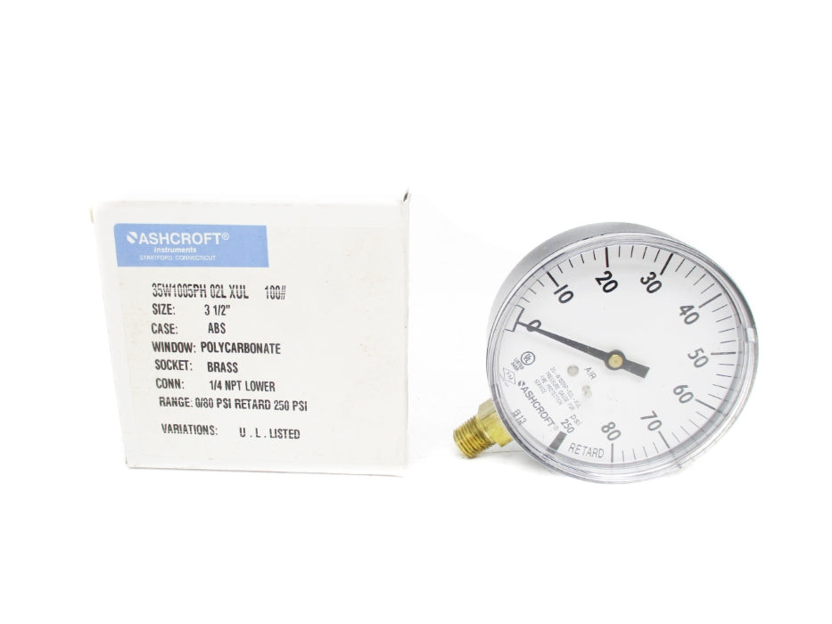 ASHCROFT 35W1005PH02LXUL 0-80PSI 250PSI NSMP
