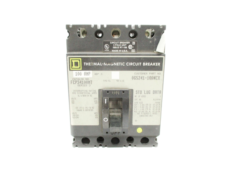 SQUARE D FCP34100MT 100A 480VAC NSNP