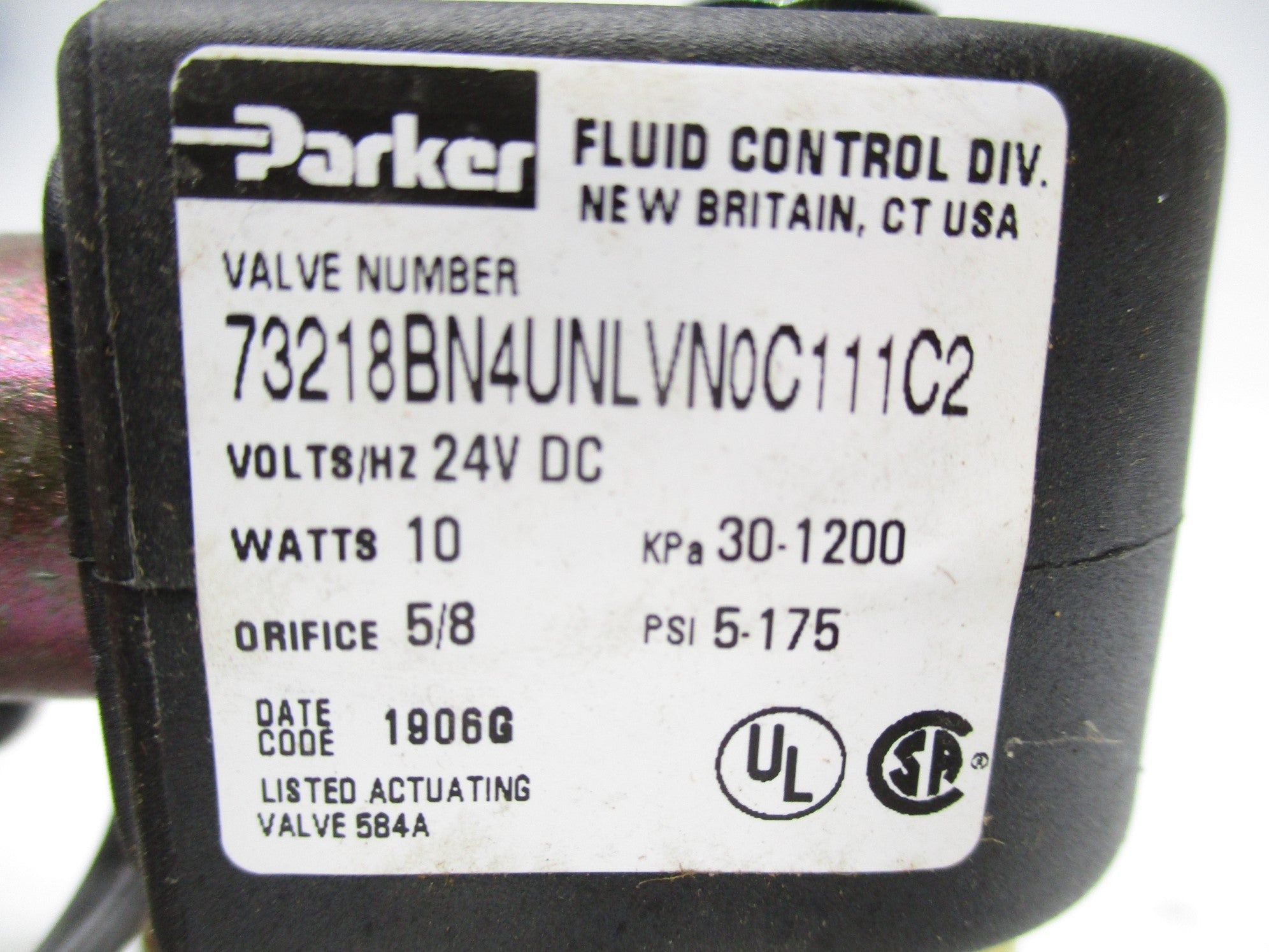 PARKER 73218BN4UNLVN0C111C2 24VDC 5-175PSI NSMP