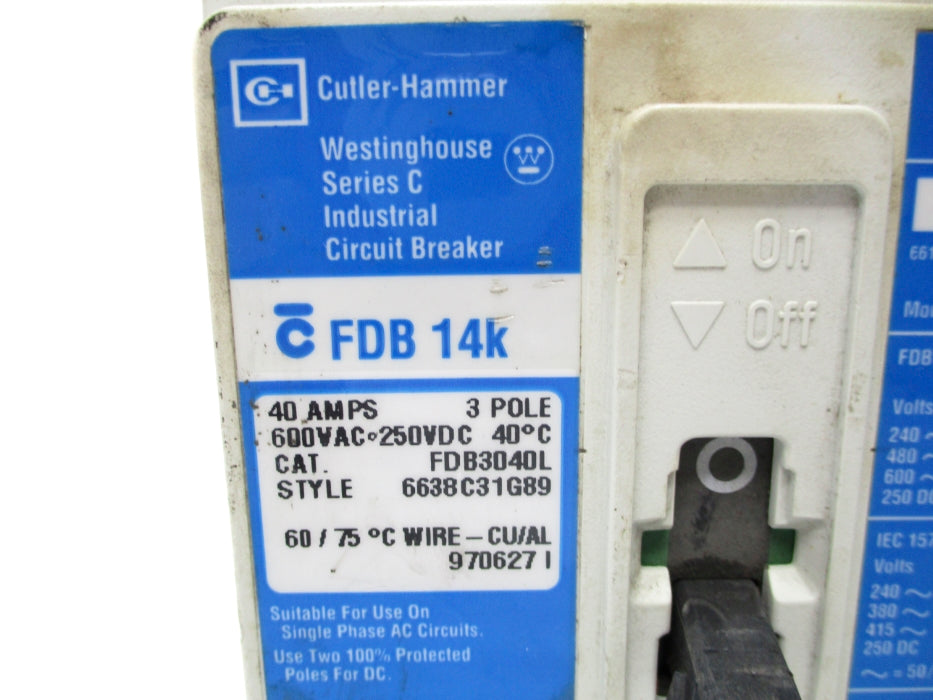 CUTLER HAMMER FDB3040L SER. C 600VAC 40A UNMP