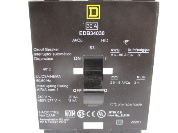 SQUARE D EDB34030 277V 30A NSMP