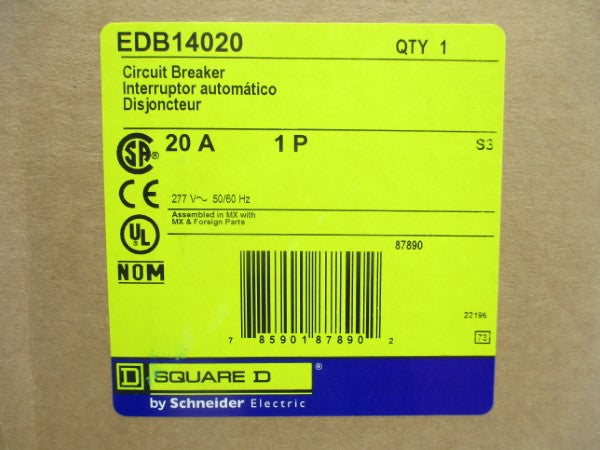 SQUARE D EDB14020 SER. 3 277V 20A NSFS
