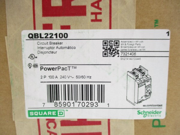 SQUARE D QBL22100 240V 100A (GREEN) NSFS