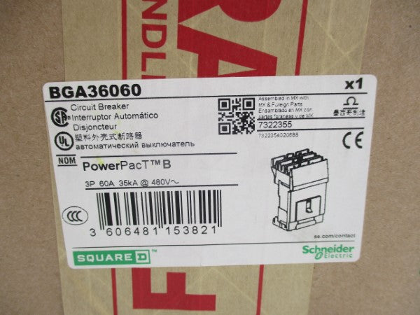 SQUARE D BGA36060 480V 60A NSFS