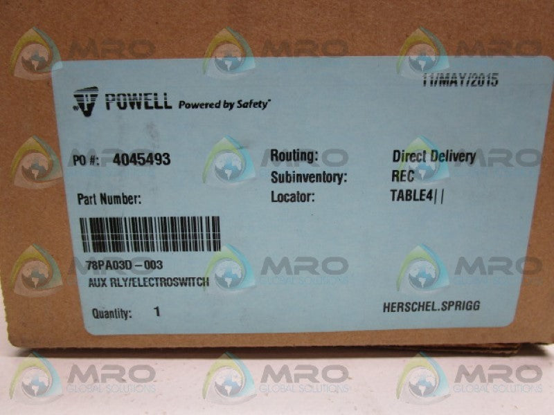 ELECTROSWITCH 78PA03D-003  NSMP