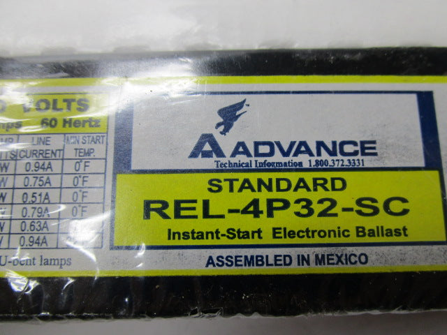 ADVANCE REL-4P32-SC BALLAST 120V 60HZ * NEW IN ORIGINAL PACKAGE *