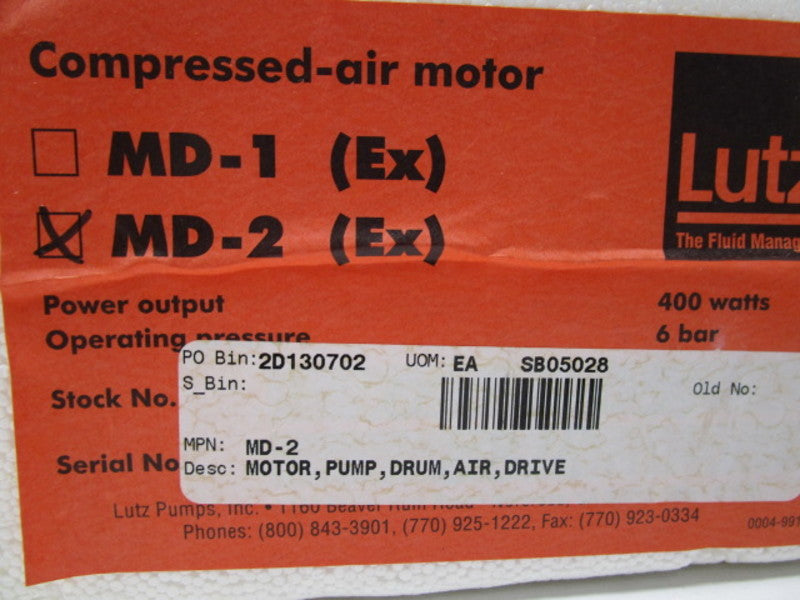LUTZ MD-2(EX) * FACTORY SEALED *