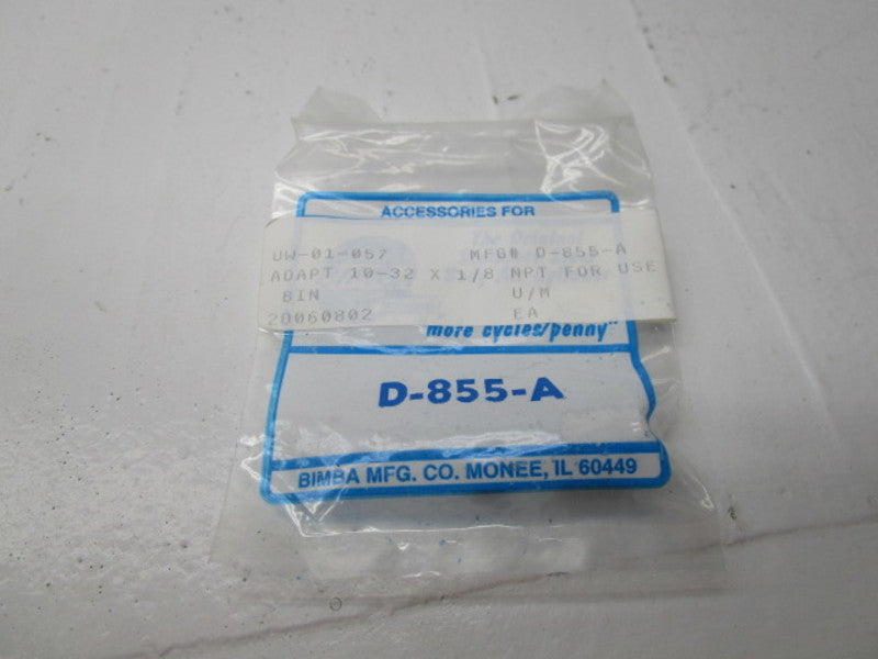 BIMBA D-855-A ADAPTER * NEW IN FACTORY BAG *