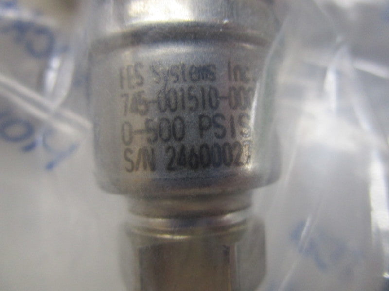 FES SYTEMS 745-001510-000 PRESSURE TRANSMITTER 0-500PSIS * NEW IN FACTORY BAG *