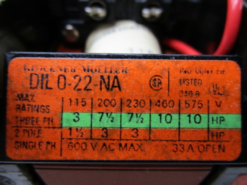 KLOCKNER MOELLER DIL0-22-NA 600VAC UNMP