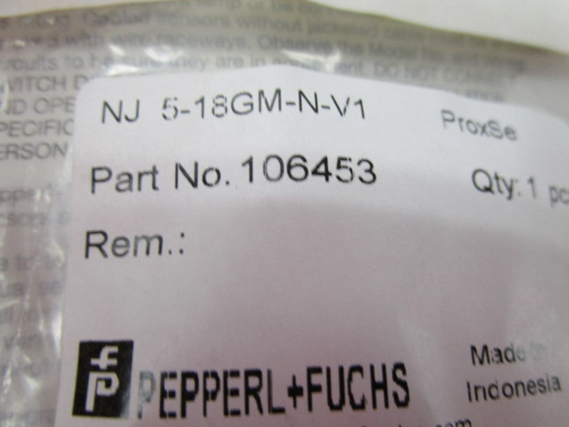 PEPPERL+FUCHS 106453 NJ5-18GM-N-V1 *NEW IN FACTORY BAG*