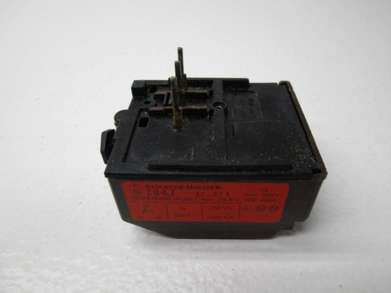 KLOCKNER MOELLER Z0-6,7 660V 3.7-6.7A UNMP