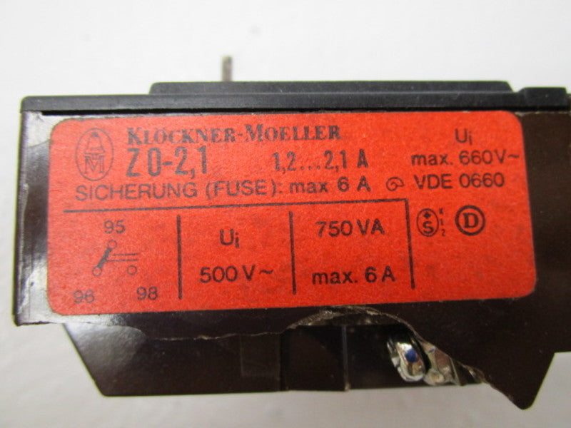 KLOCKNER MOELLER Z0-2,1 660V 1.2-2.1A UNMP