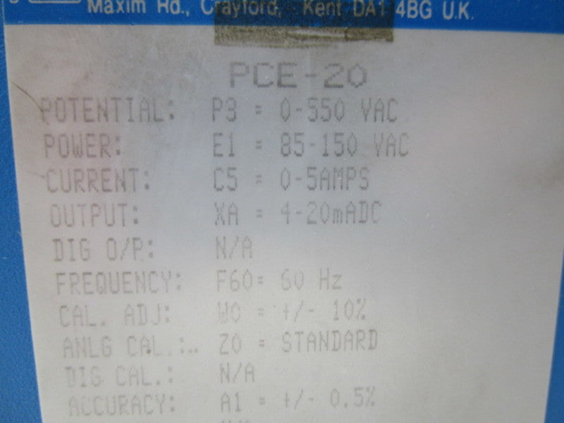 RIS PCE-20 85-150VAC 0-5A NSNP
