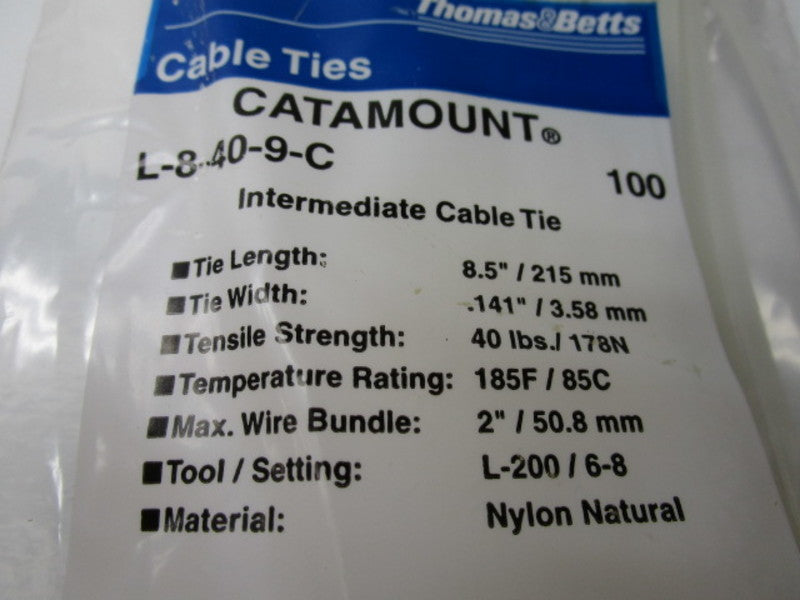 THOMAS & BETTS L-8-40-9-C CABLE TIE * NEW IN FACTORY BAG *