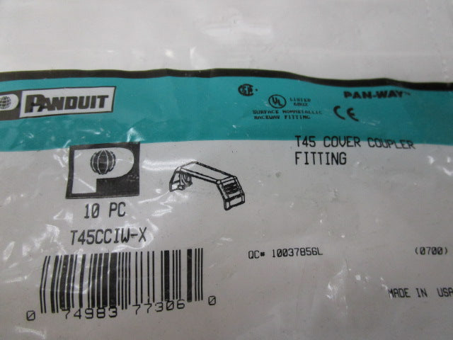 PANDUIT T45CCIW-X COVER COUPLER FITTING (PKG OF 10) * NEW IN FACTORY BAG *