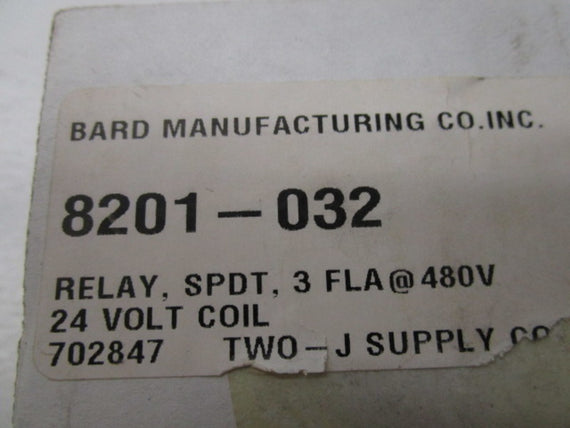 BARD 8201-032 BLOWER RELAY 24V * NEW NO BOX *