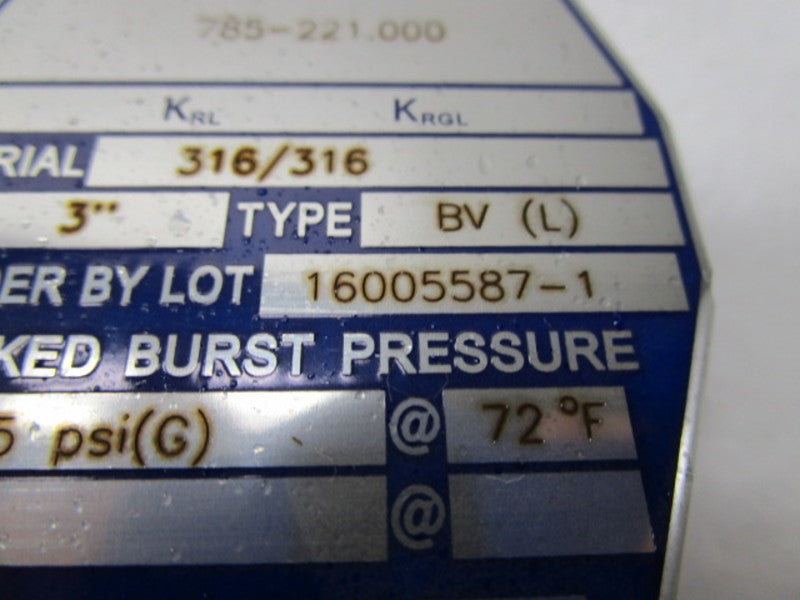 BS&B 16005587-1 215PSI 3" NSMP