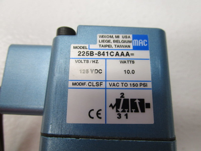 MAC 225B-841CAAA 125VDC 150PSI NSMP