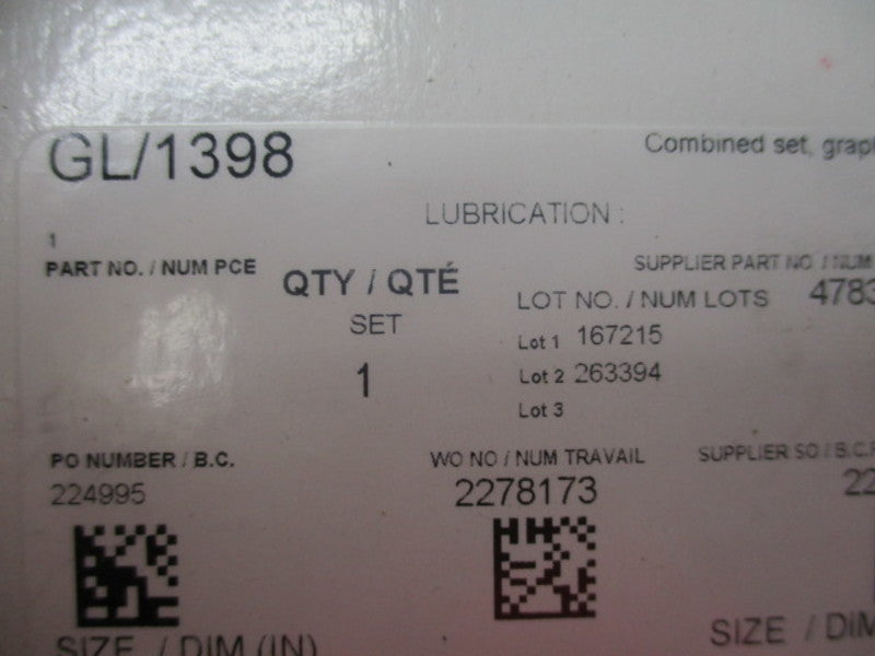 INDUSTRIAL MRO GL/1398 224995 * NEW IN ORIGINAL PACKAGE *