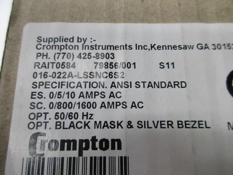 CROMPTON 016-022A-LSSNC6S2 0-1600A NSMP