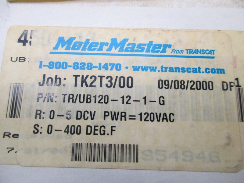 METER MASTER TR/UB120-12-1-G 120VAC NSMP