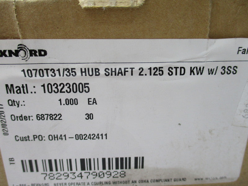 REXNORD 1070T31/35 2.125 STD KW W/ 3SS NSMP