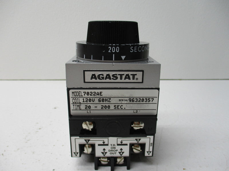 AGASTAT 7022AE TIMING RELAY 120V 20-200SEC * NEW IN ORIGINAL PACKAGE *