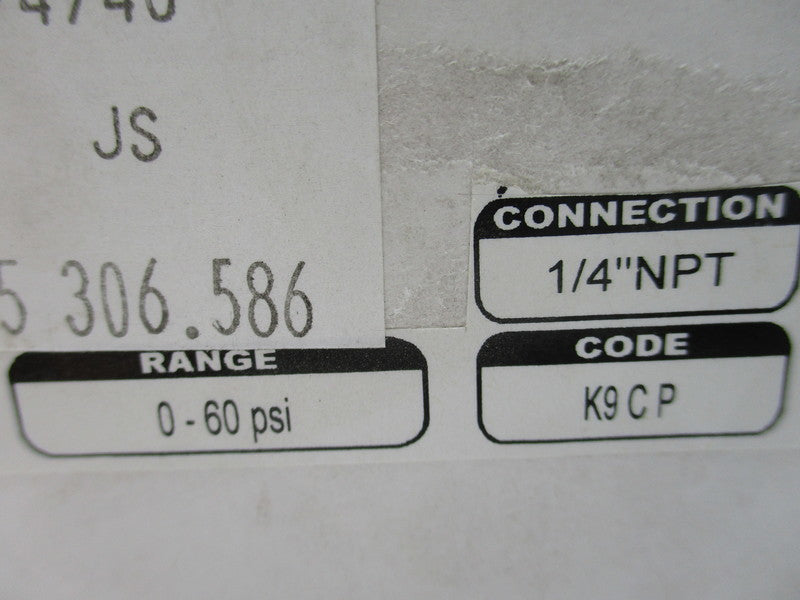 MCDANIEL CONTROLS K9CP 0-60PSI NSMP
