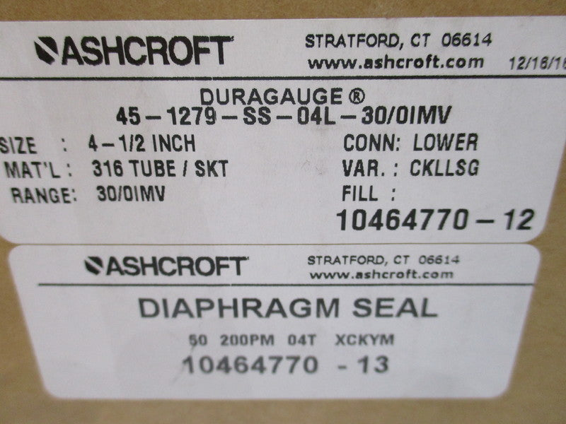 ASHCROFT 45-1279-SS-04L-30/0IMV NSMP