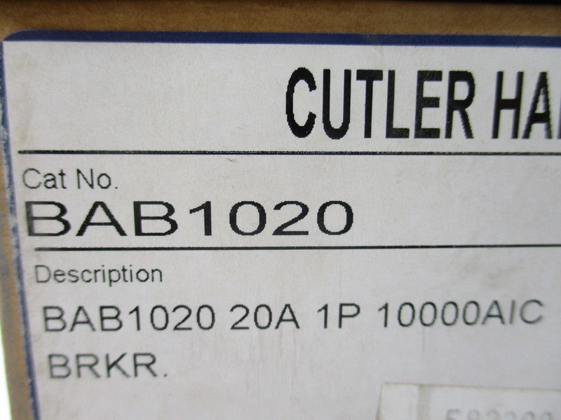 CUTLER HAMMER BAB1020 NSMP