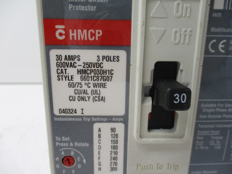 CUTLER HAMMER HMCP030H1C 30A NSMP