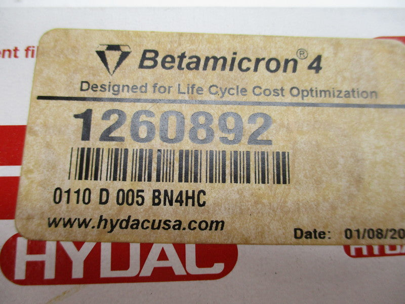 HYDAC 1260892 0110D005BN4HC NSMP
