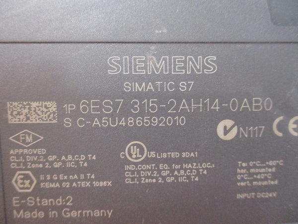 SIEMENS 6ES7315-2AH14-0AB0  NSNP