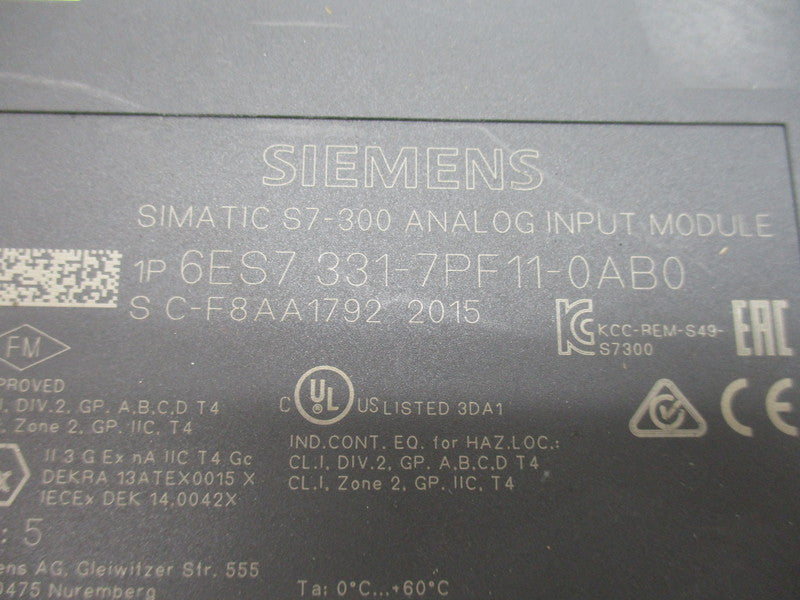 SIEMENS 6ES7331-7PF11-0AB0  NSNP