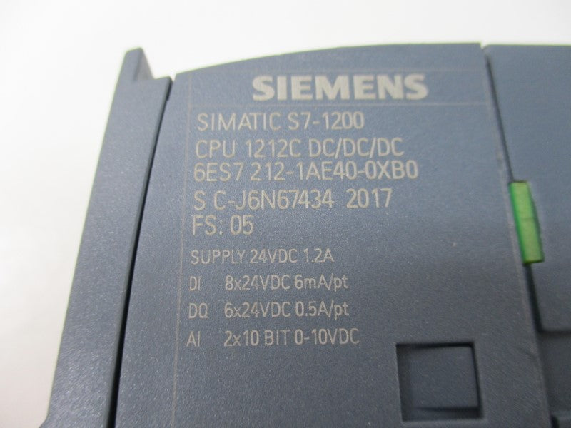 SIEMENS 6ES7212-1AE40-0XB0 (AS PICTURED) NSNP