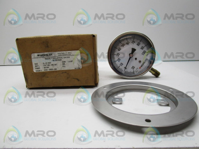 WEKSLER BA13XCD4LW  PRESSURE GAUGE 0-100PSI  NSMP